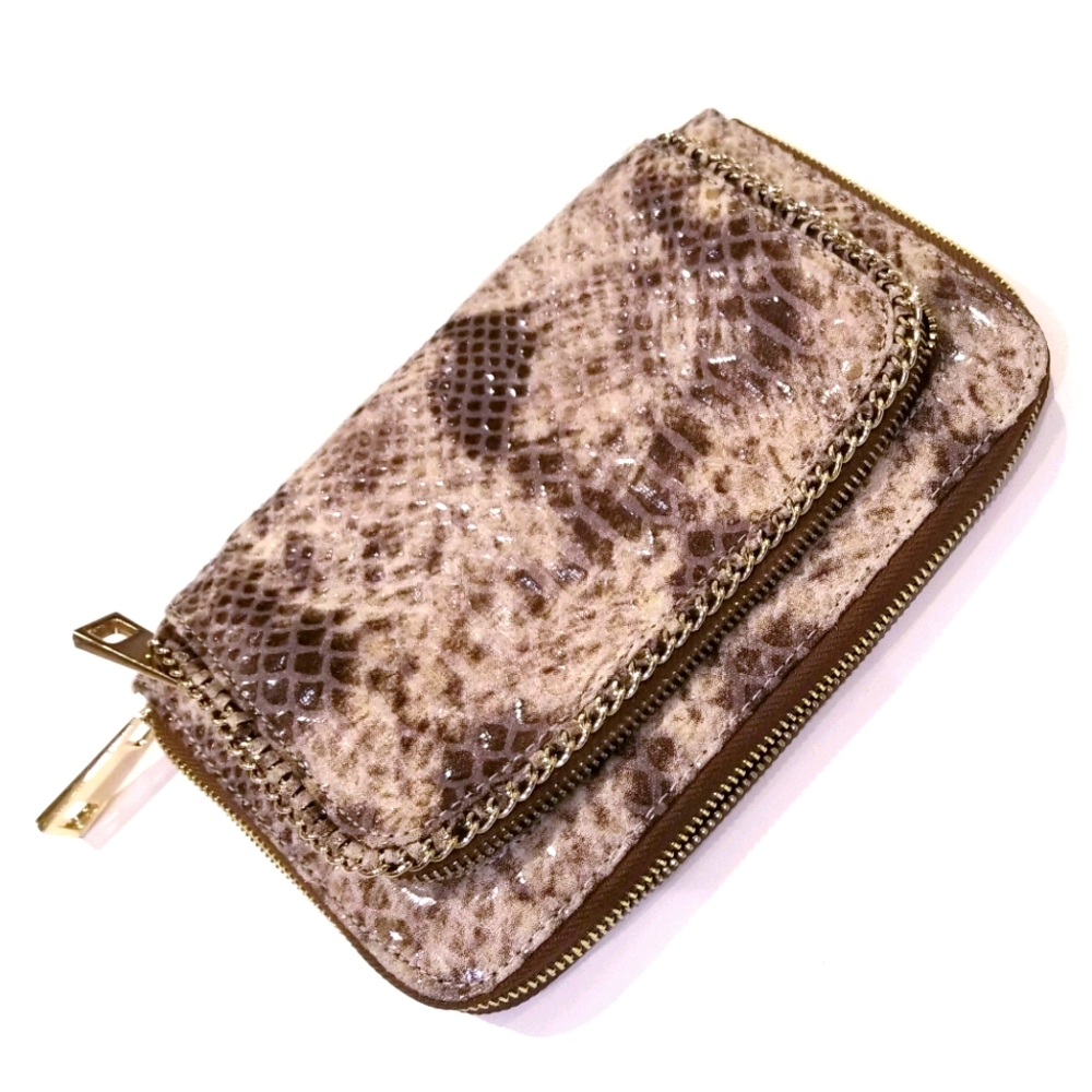 Lionel faux leather/aligator clutch